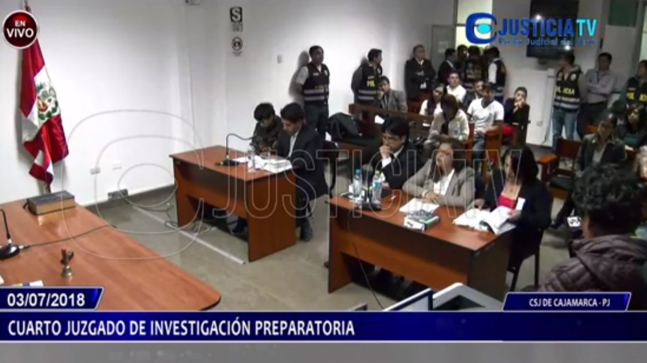 Audiencia del pedido de prisión preventiva contra Esneider Estela Terrones en Cajamarca.